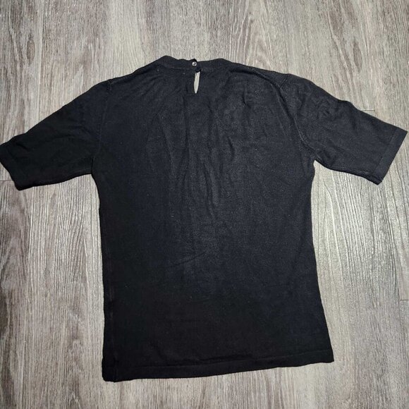 Zara Knit black soft & stetchy quarter-sleeve high neck top for the office - Picture 7 of 11